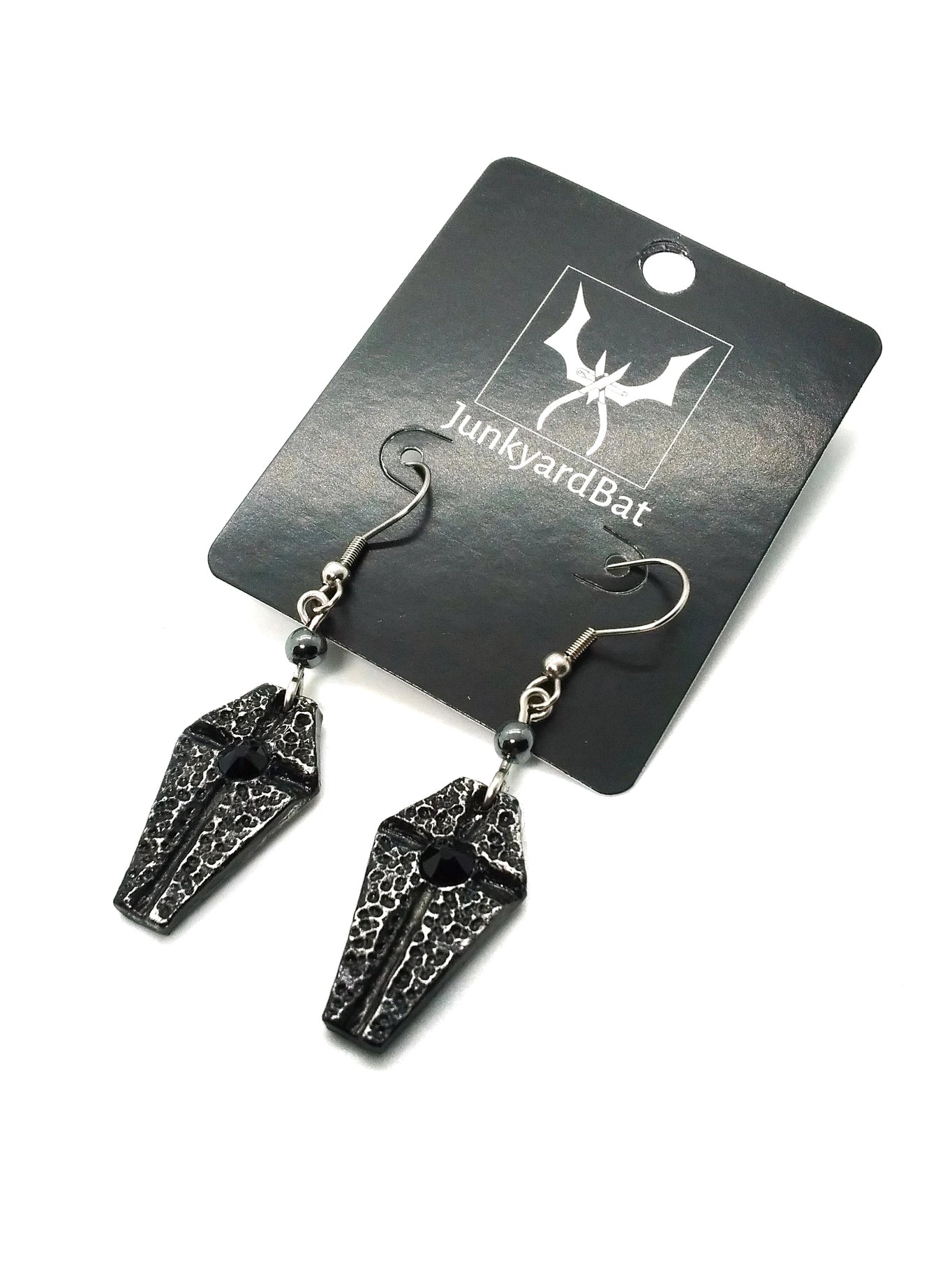 Coffin Earrings with Black Onyx