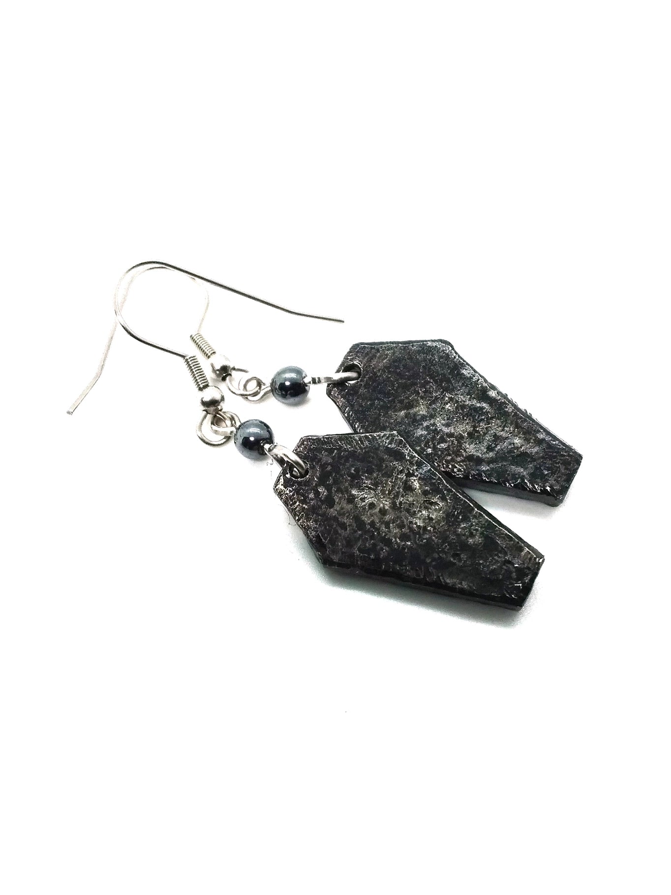 Coffin Earrings with Black Onyx