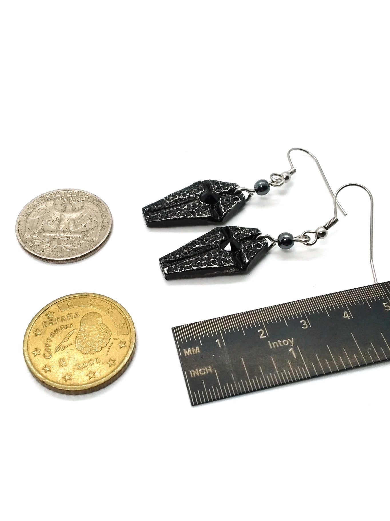 Coffin Earrings with Black Onyx
