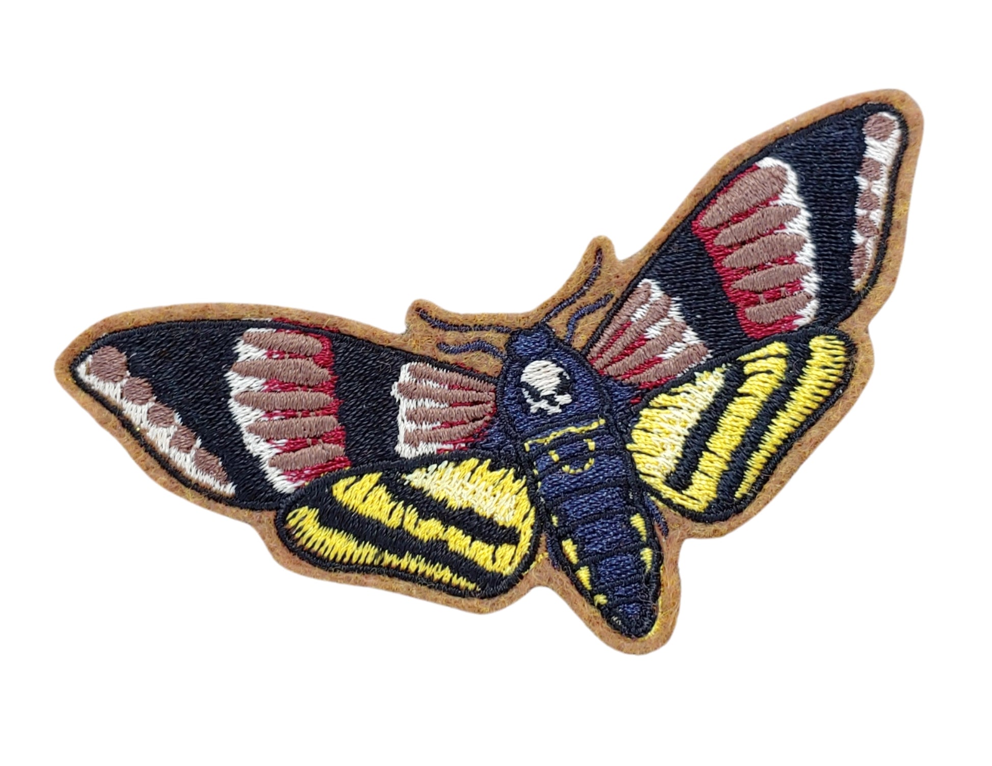 Death Head Hawkmoth Embroidered Iron On Patch