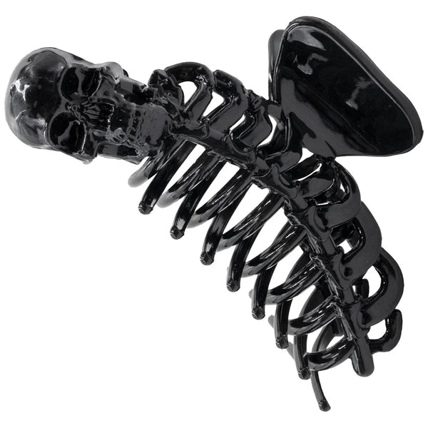 Skeleton Ribcage Hair Claw Clip Black