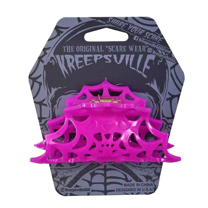 Spiderweb Hair Claw Clip - Pink