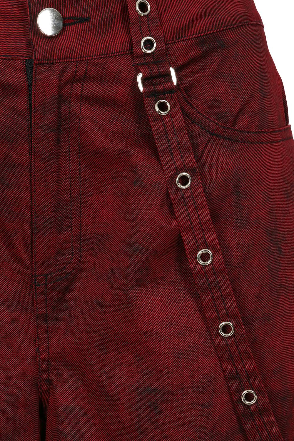 Rogue Burgundy Wide-Leg Bondage Pants