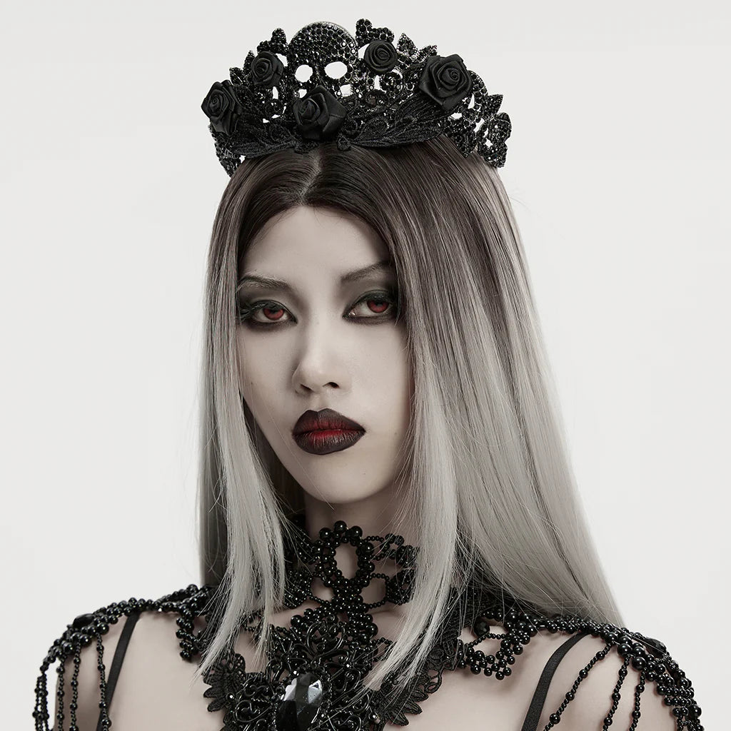 Black Rose Lace Skull Crown – Bloody Rose Boutique