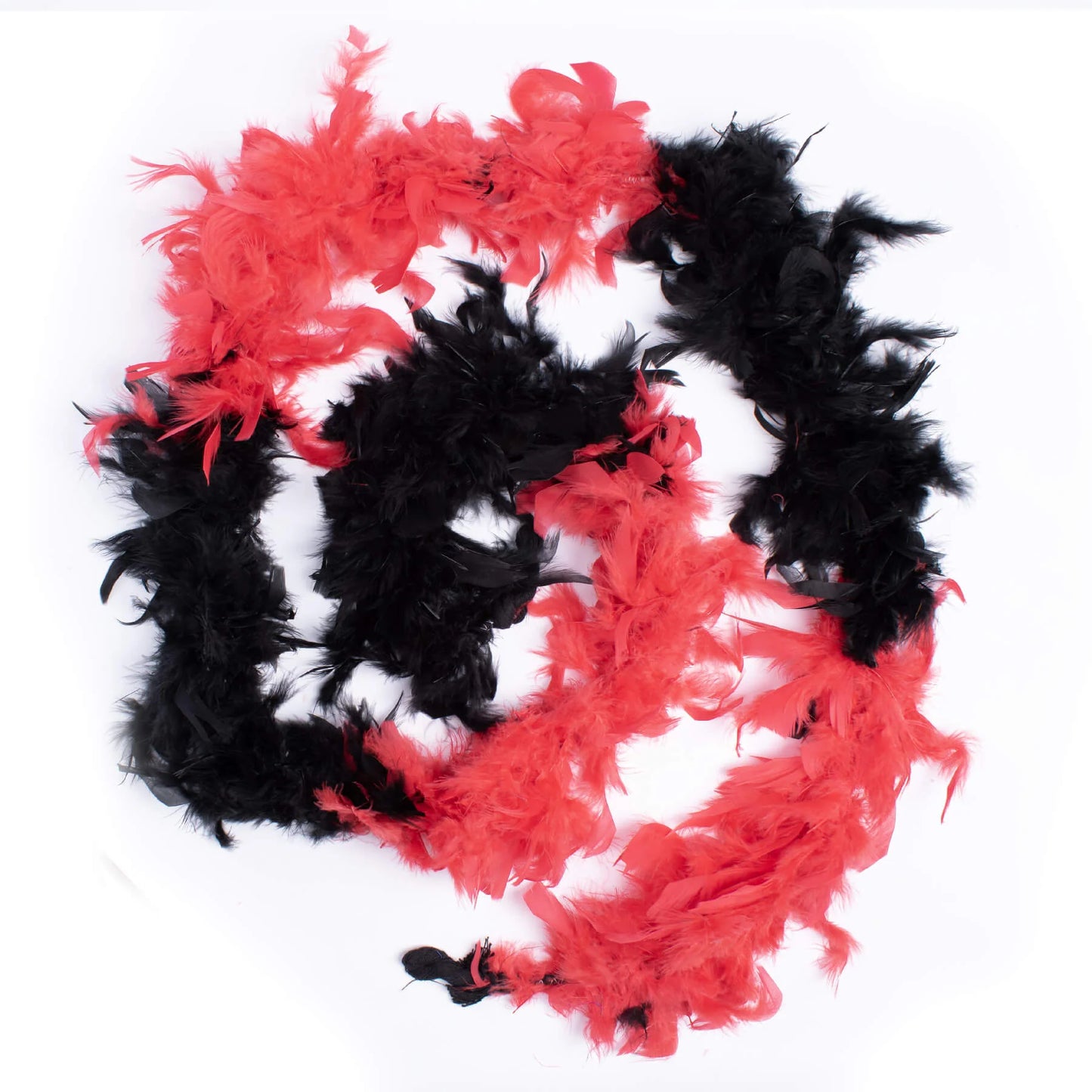 Feather Boa - Black and Red