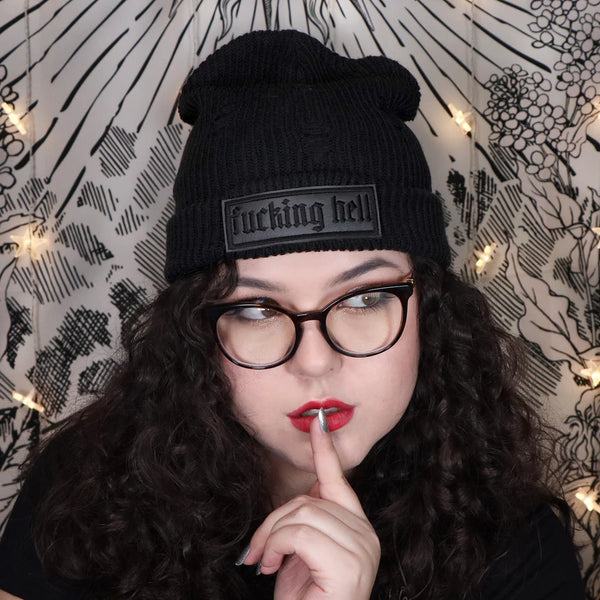 Fucking Hell Blackout - Distressed Beanie