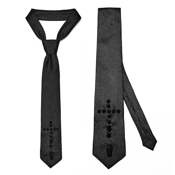 Gothic Cross Beaded Tie