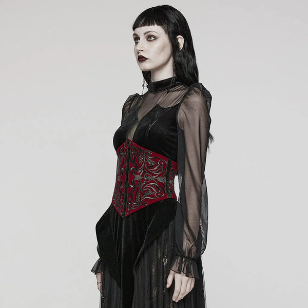 Gothic Underbust Corset - Black/Red