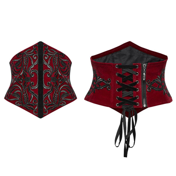 Gothic Underbust Corset - Black/Red