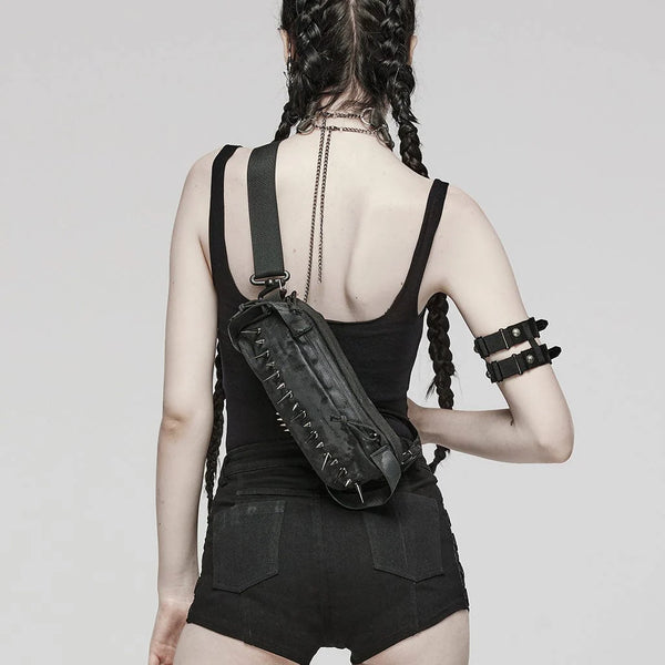 Military Style Rivets Shoulder Bag