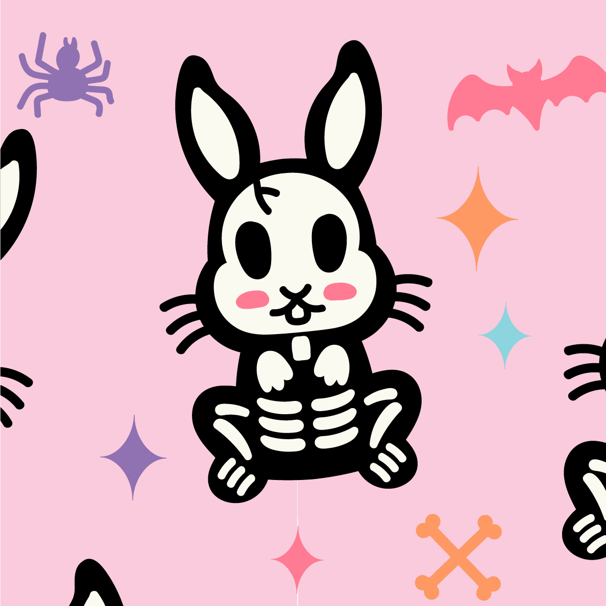 Skelly Bunny Crew Socks