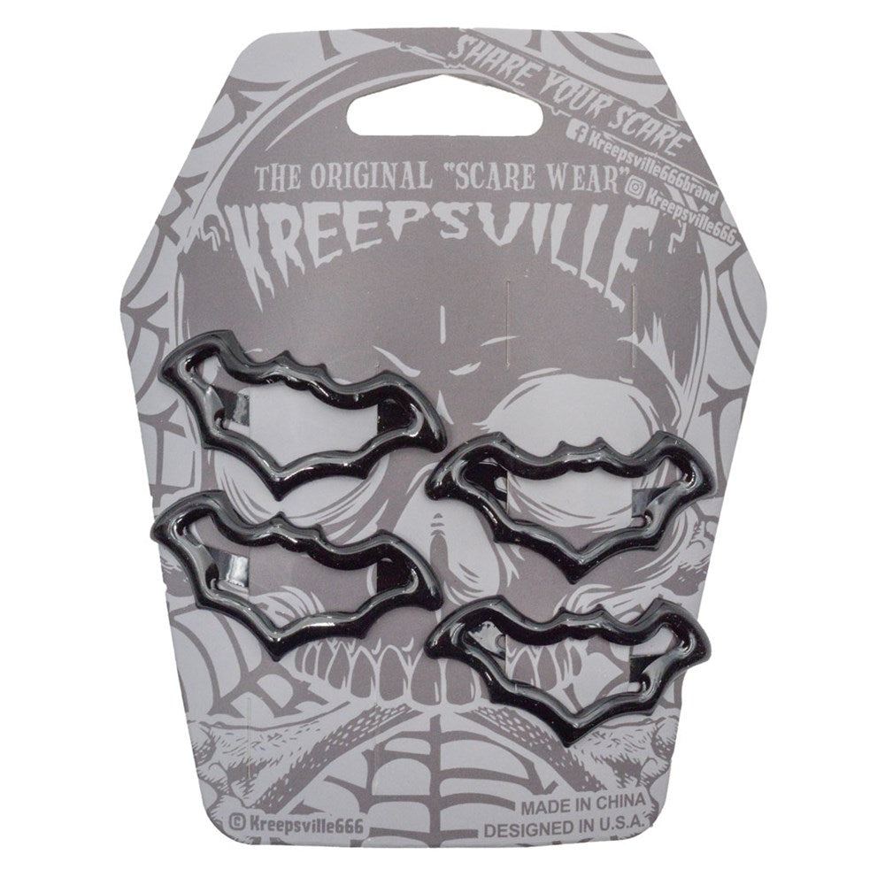 Bat Snap Hair Clips Black