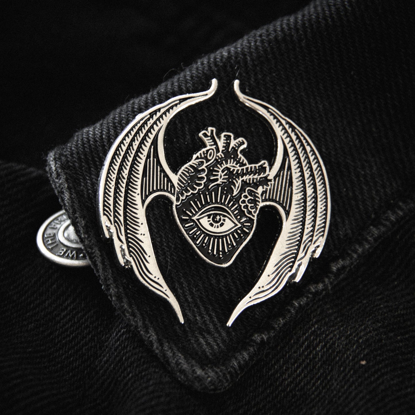 Winged All Seeing Anatomical Heart Enamel Pin