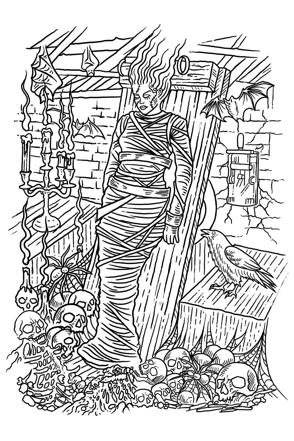 Comfy Goth Coloring Book For Adults