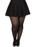 Opaque Sheer to Waist Tights - Black - PLUS