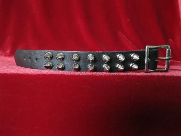 2-Row Spiked Leather Wristband