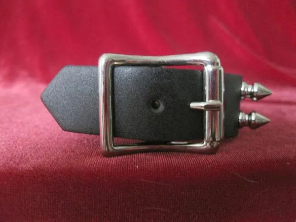 2-Row Spiked Leather Wristband