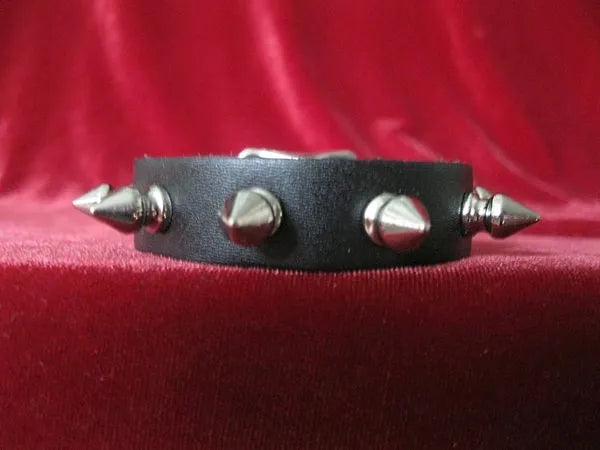 Single Row Spiked Leather Wristband Shirt