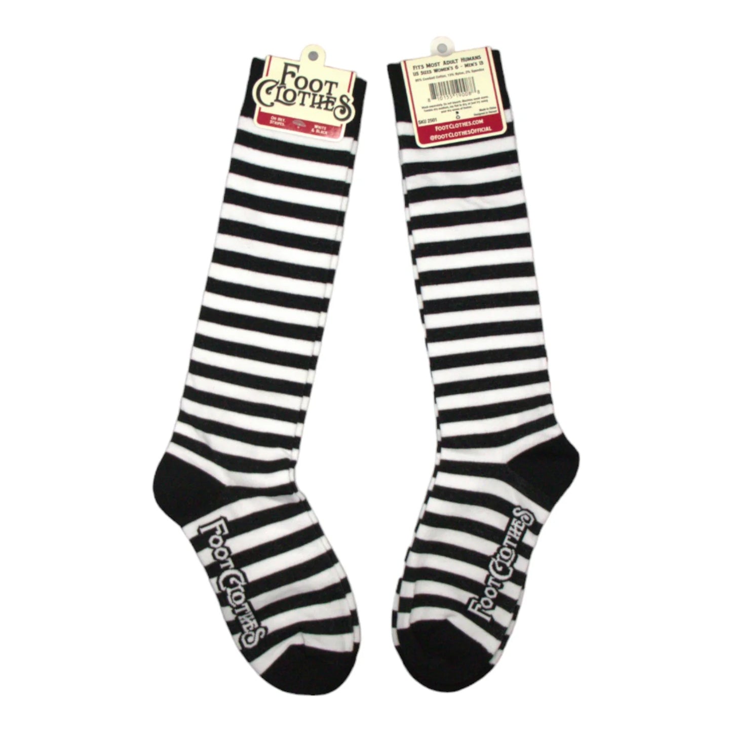 White and Black Stripe Knee-High Socks