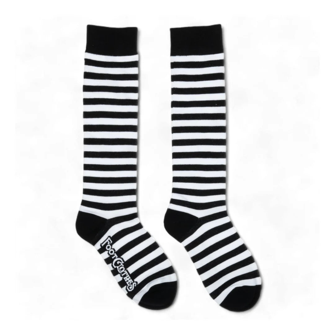 White and Black Stripe Knee-High Socks