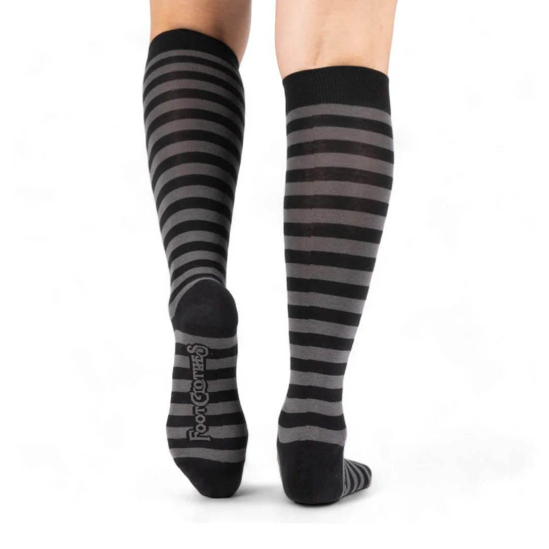 Smoke and Black Stripe Knee-High Socks