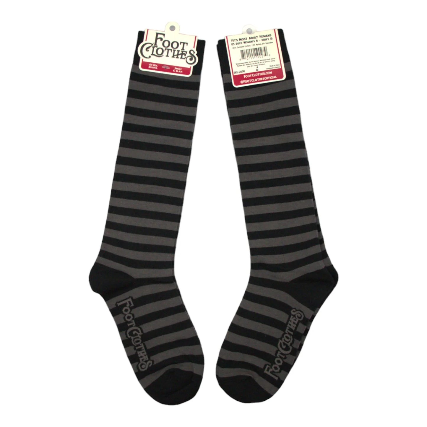 Smoke and Black Stripe Knee-High Socks