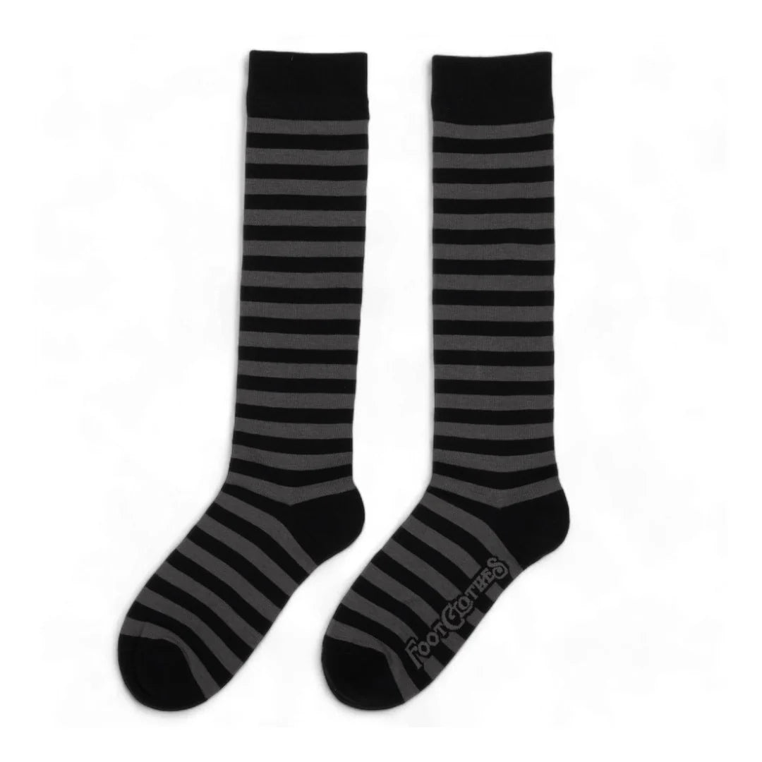 Smoke and Black Stripe Knee-High Socks