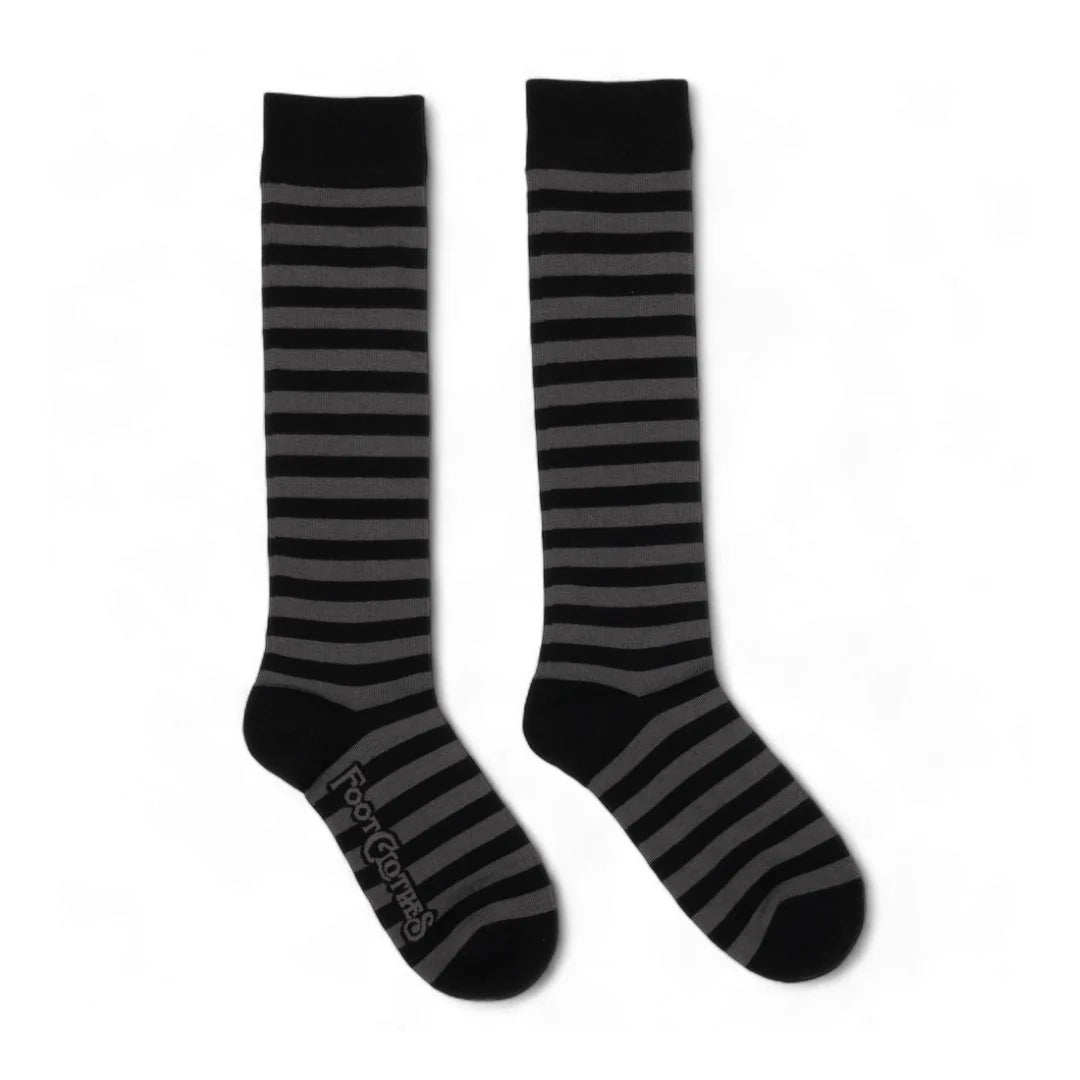 Smoke and Black Stripe Knee-High Socks