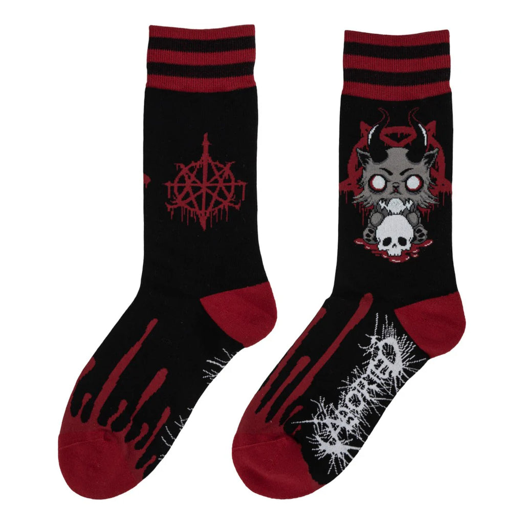 FootClothes x Aborted Death Kitty Crew Socks