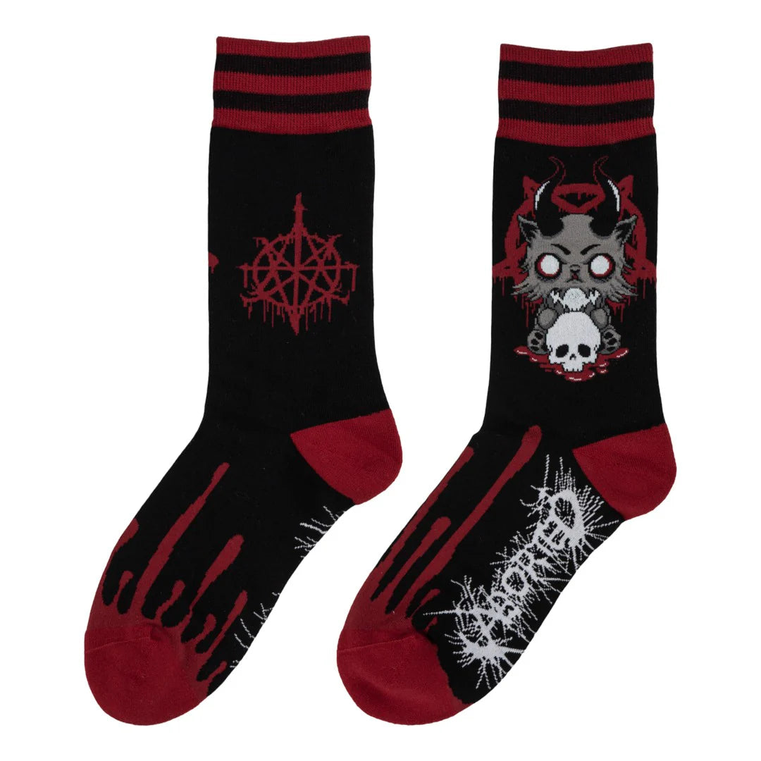 FootClothes x Aborted Death Kitty Crew Socks