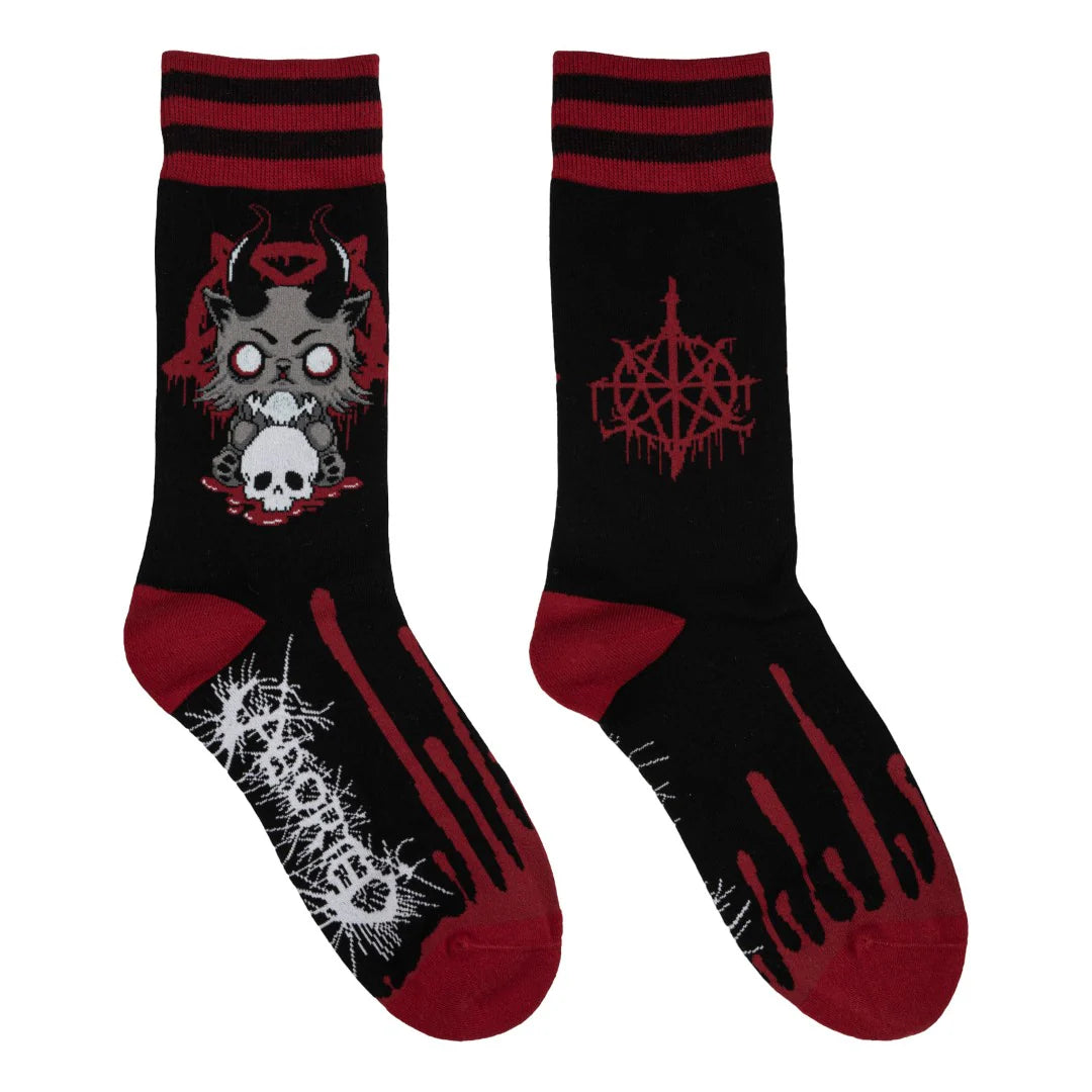 FootClothes x Aborted Death Kitty Crew Socks