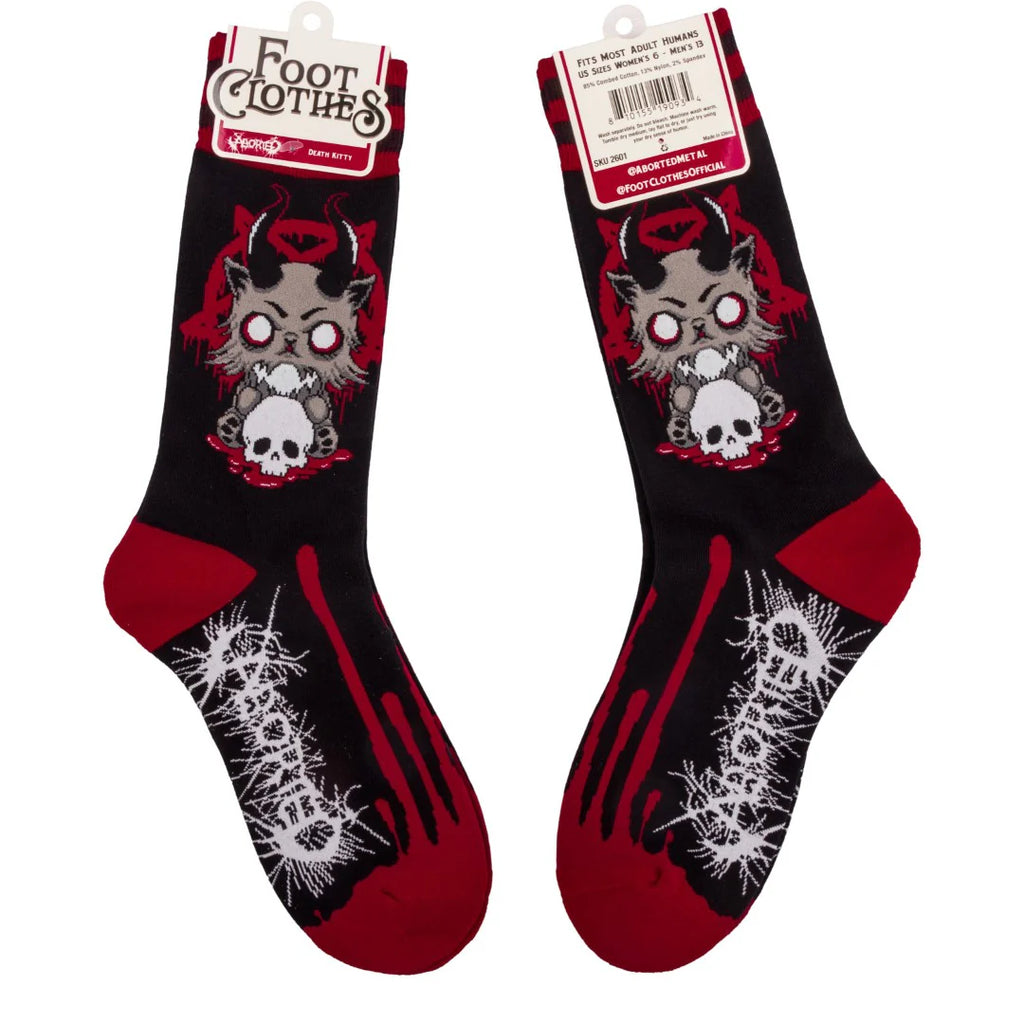 FootClothes x Aborted Death Kitty Crew Socks