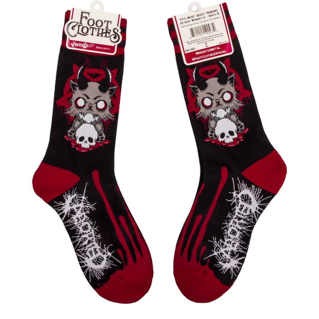 FootClothes x Aborted Death Kitty Crew Socks