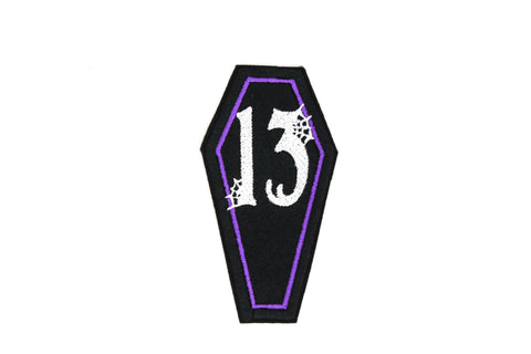 13 Coffin Iron On Embroidered Patch
