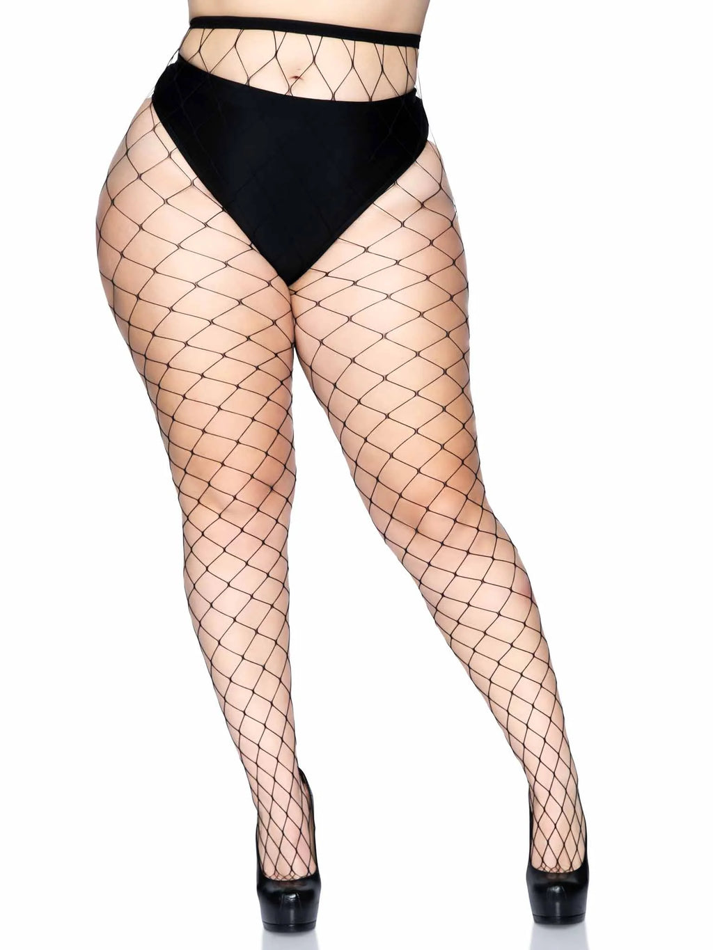 Fence Net Tights - Black - PLUS