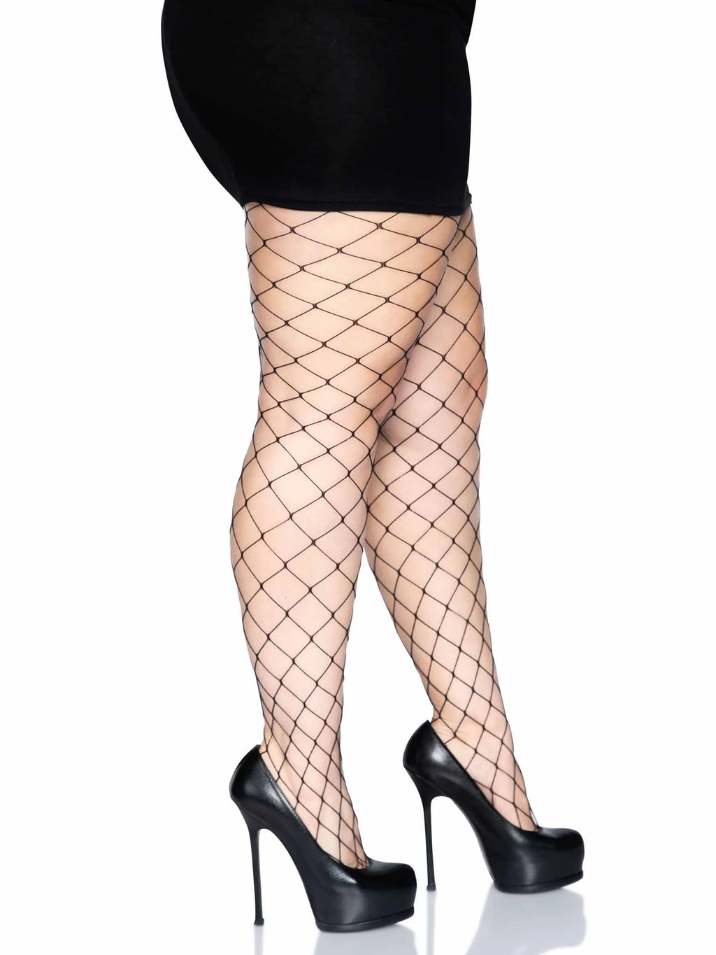 Fence Net Tights - Black - PLUS