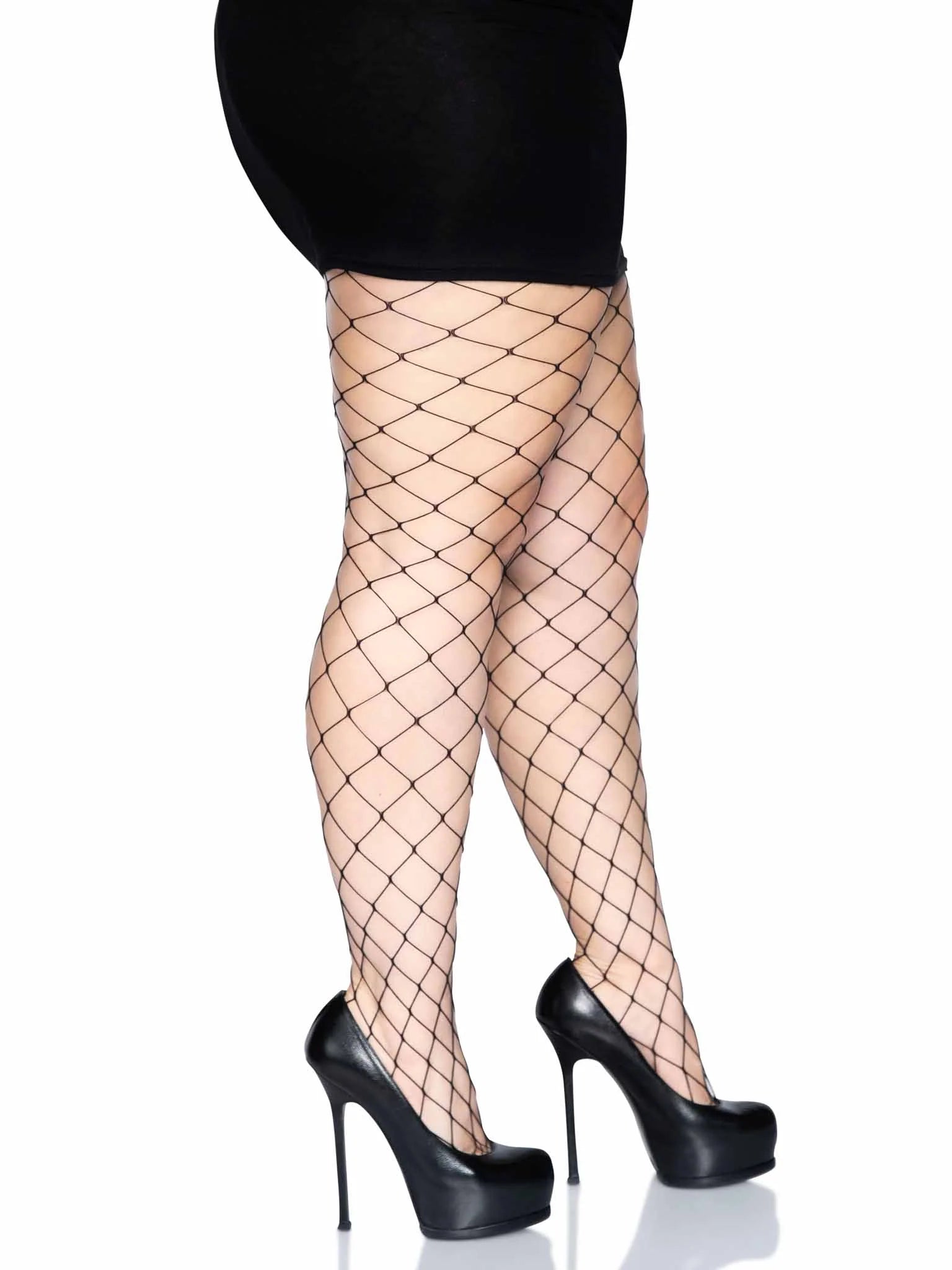 Fence Net Tights - Black - PLUS