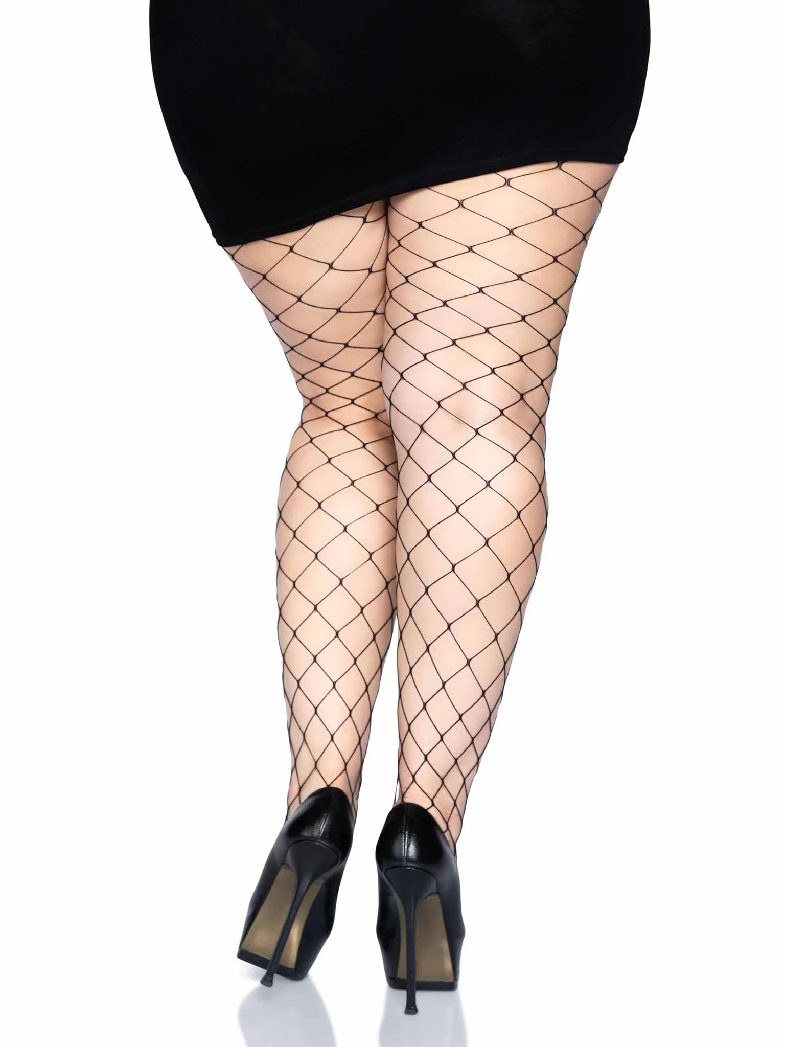 Fence Net Tights - Black - PLUS