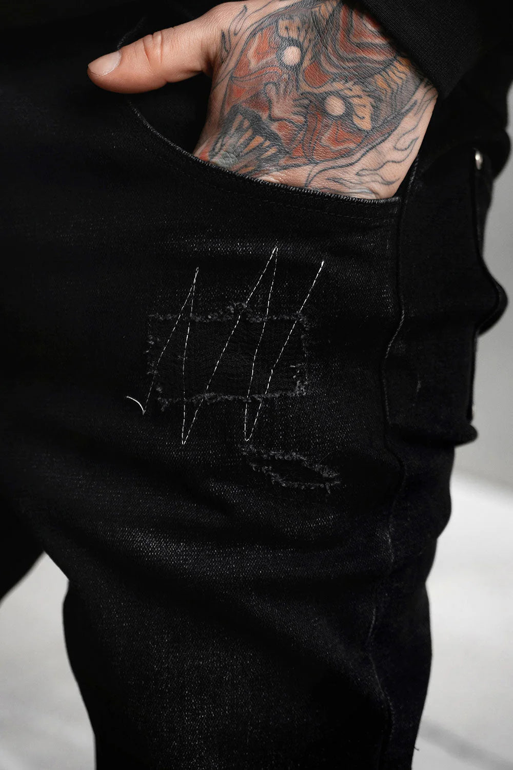 Asylum Scratches Pierced Cargo Pants