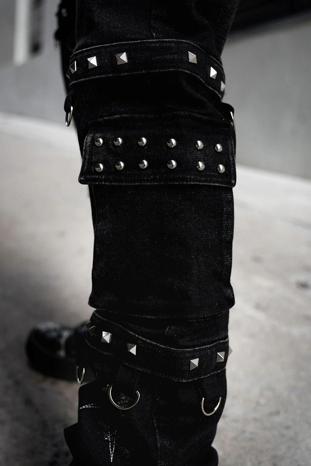 Asylum Scratches Pierced Cargo Pants