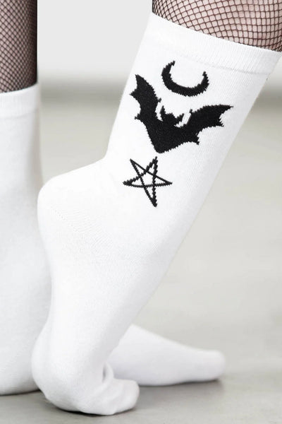 Bat Magic Socks - White