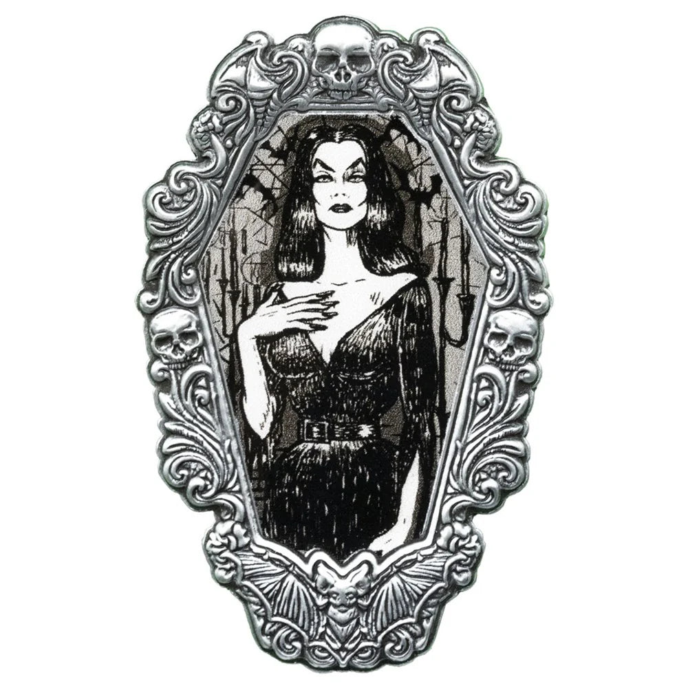 Vampira Gorey Gothic Frame Enamel Pin