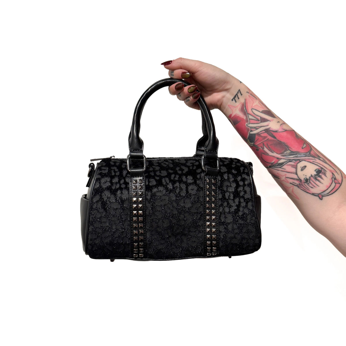 Black Mini Studded Duffle Bag
