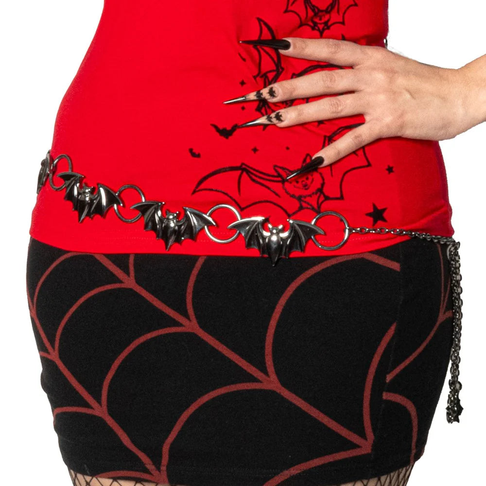 Batty Bats Black Chain Belt