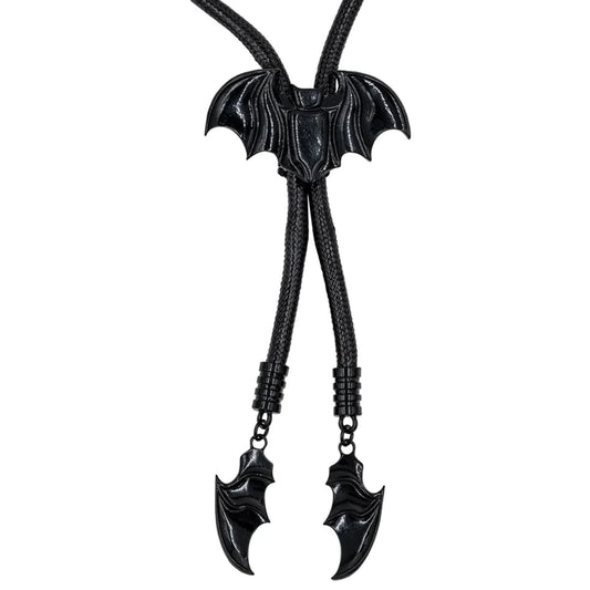 Bat Black Bolo Western Tie