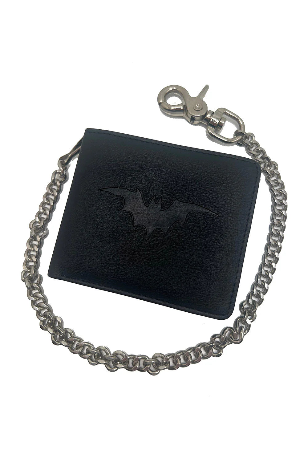 Bat Emboss Bifold Wallet w/ Chain