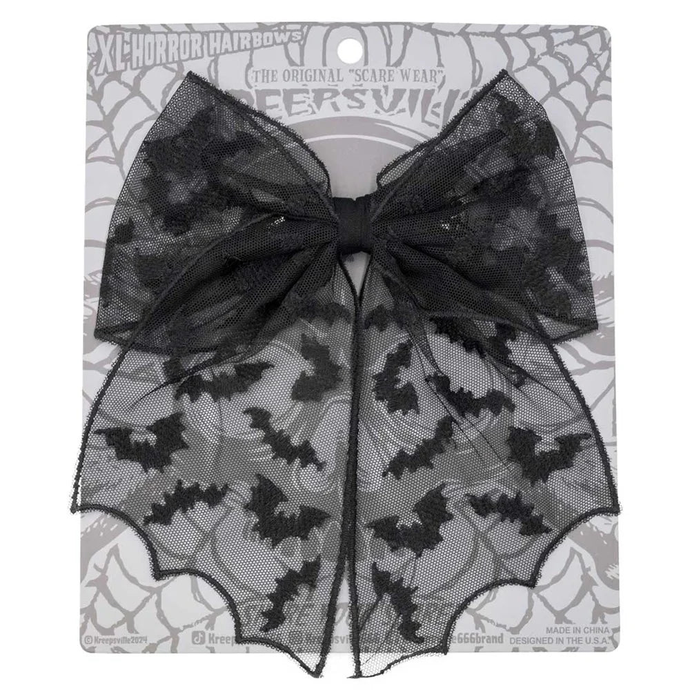 Bat Lace Hair Bow