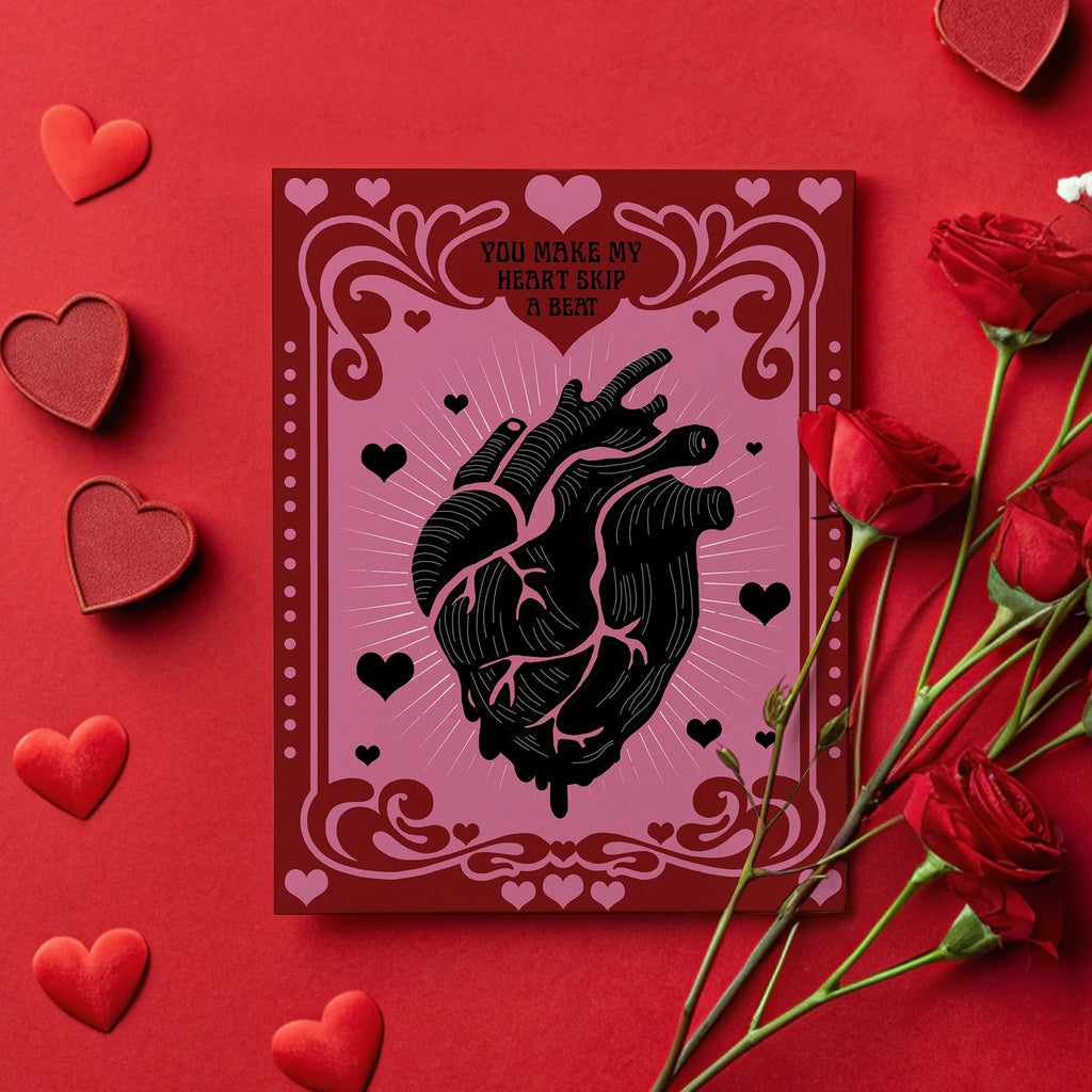 Black Heart Valentine's Day Greeting Card