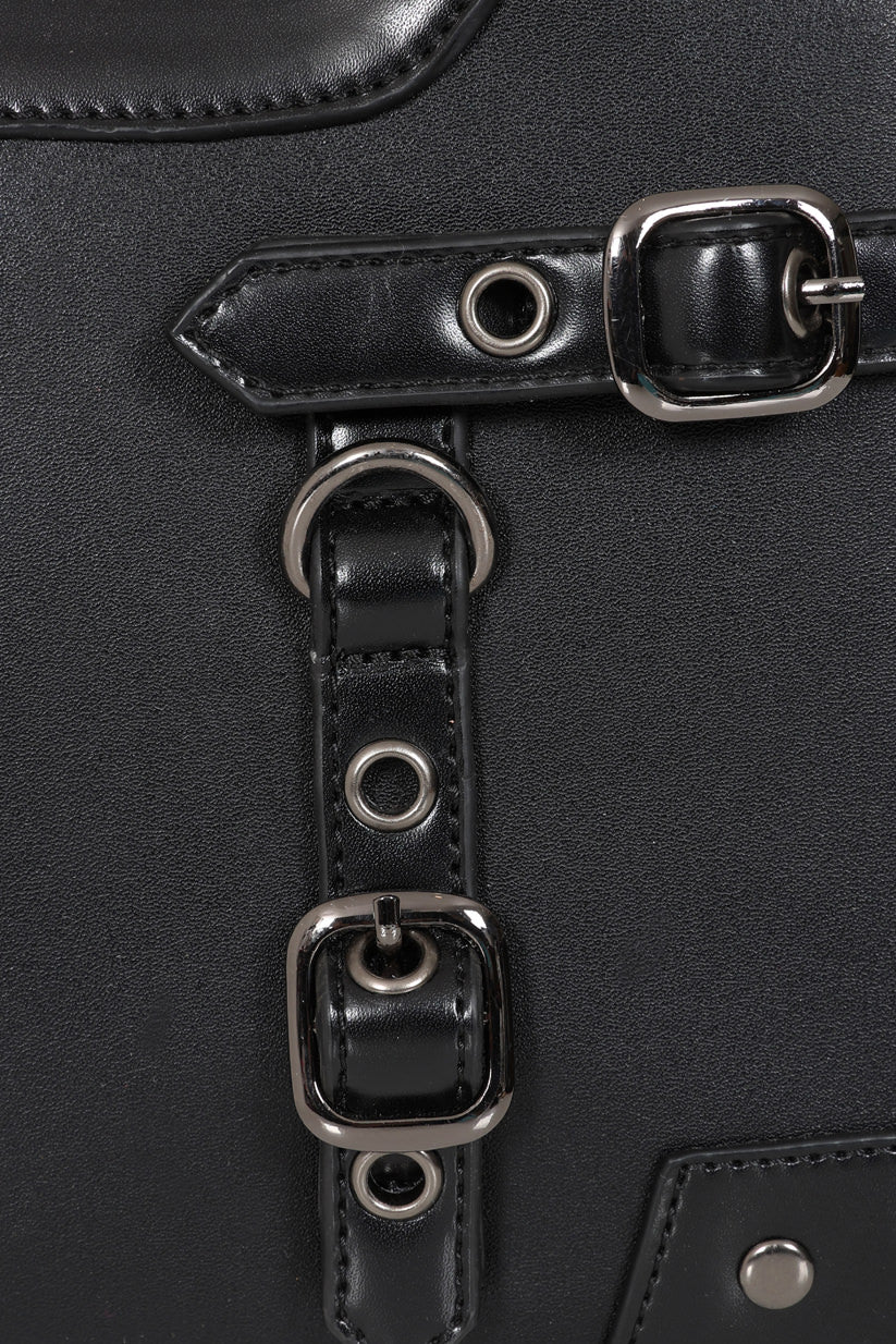 Black Ledger Satchel Bag