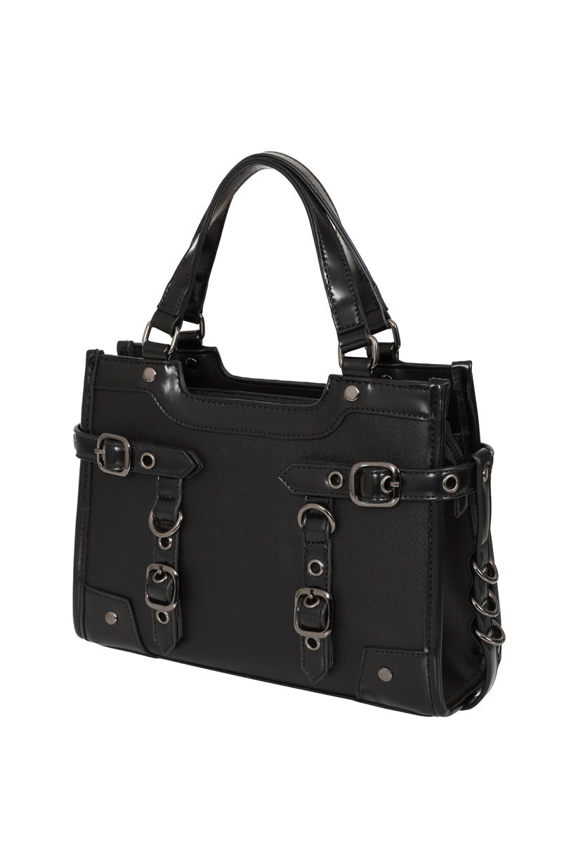 Black Ledger Satchel Bag